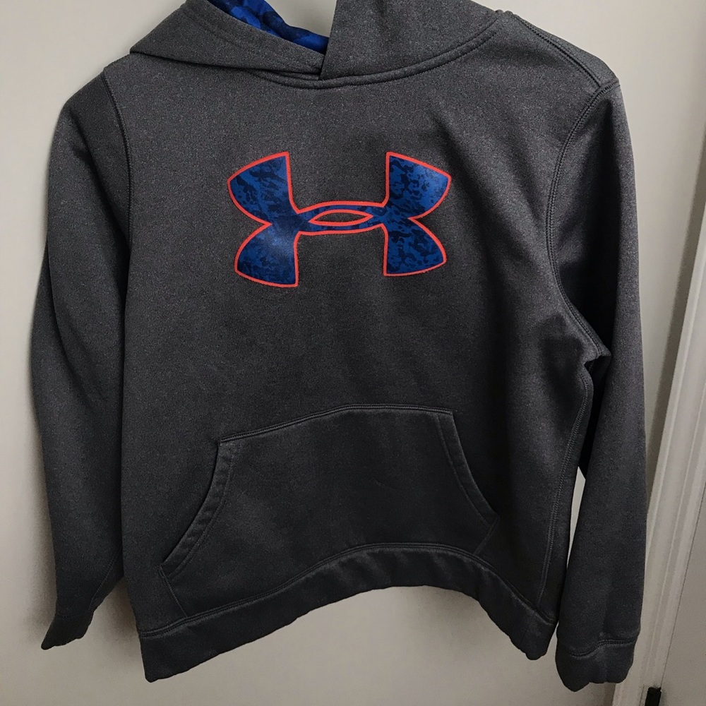 Gray and Blue Camo Under Armour Hoodie